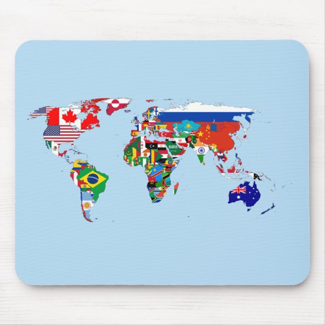 World Map of Flags Mousepad (Vorne)