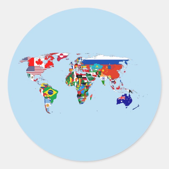 World Map of Flags Sticker (Vorderseite)