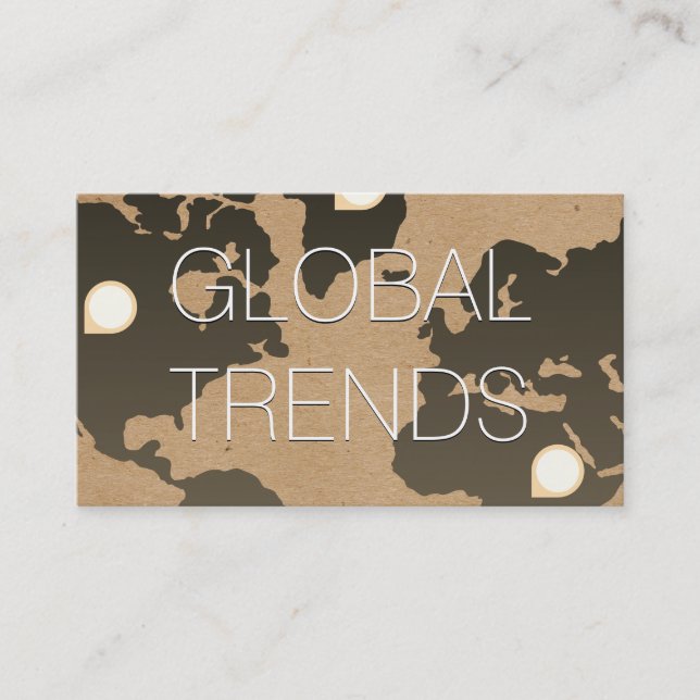 World Map | Ortsmarkierungen Visitenkarte (Vorderseite)