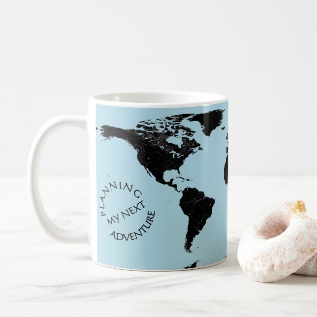 World Map - Planning My Next Adventure - Custom Kaffeetasse (Mit Donut)