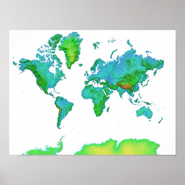 World Map Poster der schattigen Hilfe (Vorne)