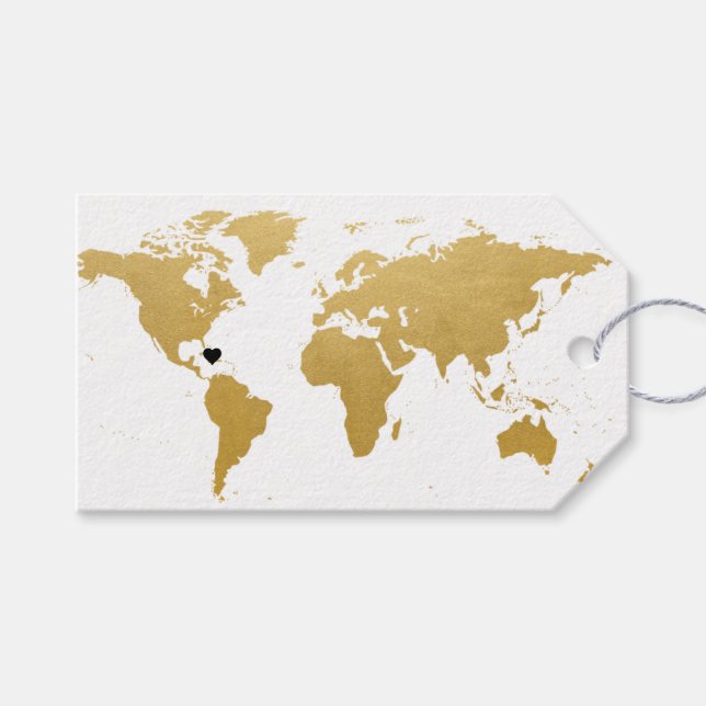 World Map Reisethema Vielen Dank für Ihr Interesse Geschenkanhänger (Vorderseite (Horizontal))