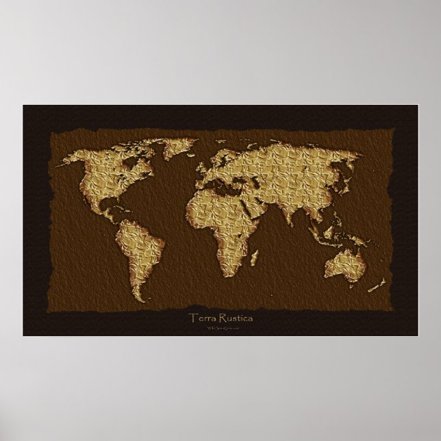 World Map Rusticale Art Poster (Vorne)