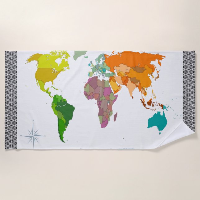 World Map  Strandtuch (Vorderseite)