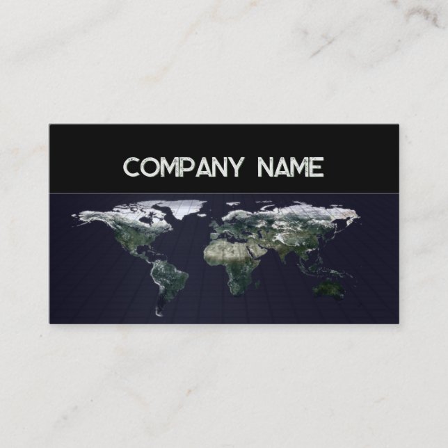 World Map Travel Agency Business Card Visitenkarte (Vorderseite)