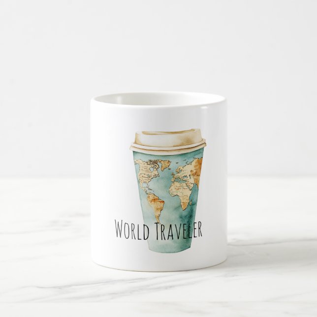 World Map Travel Kaffeetasse (Mittel)