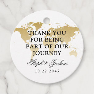 World Map Travel Theme Wedding Party Danke Geschenkanhänger