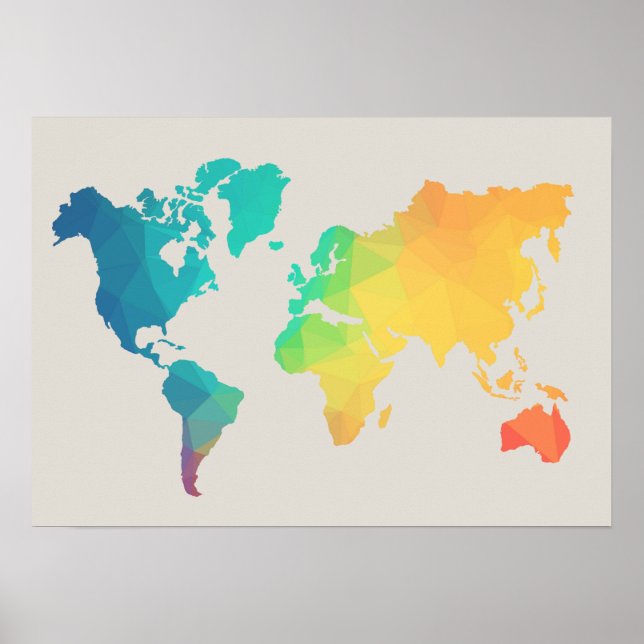 World Map Watercolor Poster (Vorne)