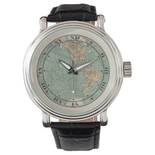 World Map Wrist Watch Armbanduhr