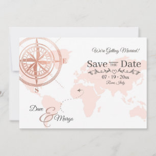 World Map Zielkarte Save the Date Karte