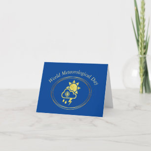 World Meteorological Day Gold Weaather Icon Card Feiertagskarte
