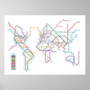World Metro Map Poster