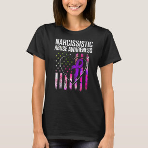 World Narcissistic Missbrauch Awareness Heart Flag T-Shirt
