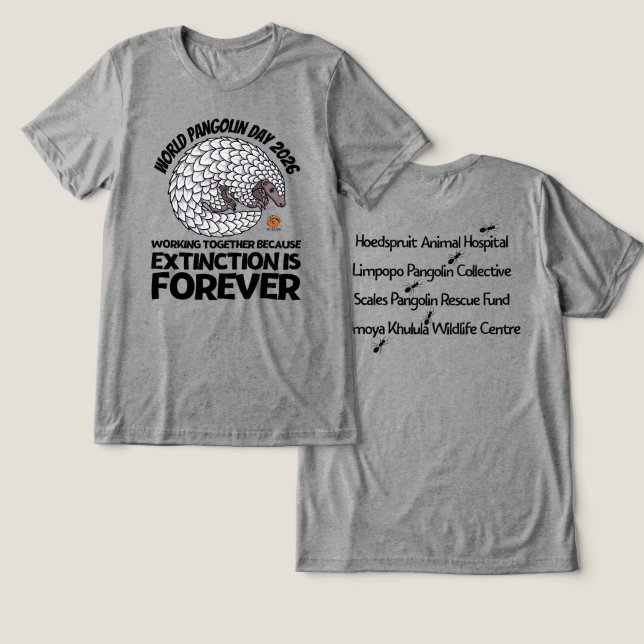 World Pangolin Day 2026 Unisex T-Shirt Tri-Blend Shirt (Design Vorderseite & Rückseite)