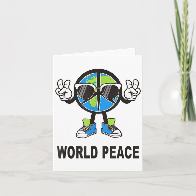 World Peace On Earth Shirt Global Love Peace Sign  Karte (Vorderseite)