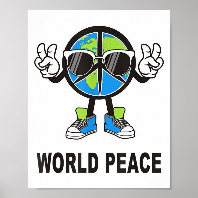 World Peace On Earth Shirt Global Love Peace Sign  Poster (Vorne)