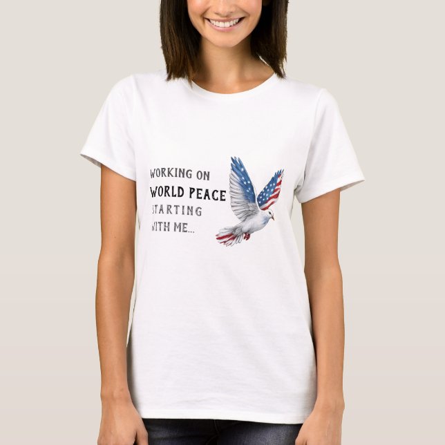 World Peace Pigeon T - Shirt - Funny & Thoughful G (Vorderseite)