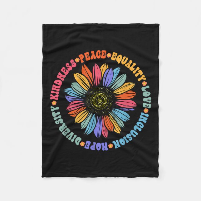 World Peace Suprter Sunflower Floral Outfit Kindne Fleecedecke (Vorderseite)