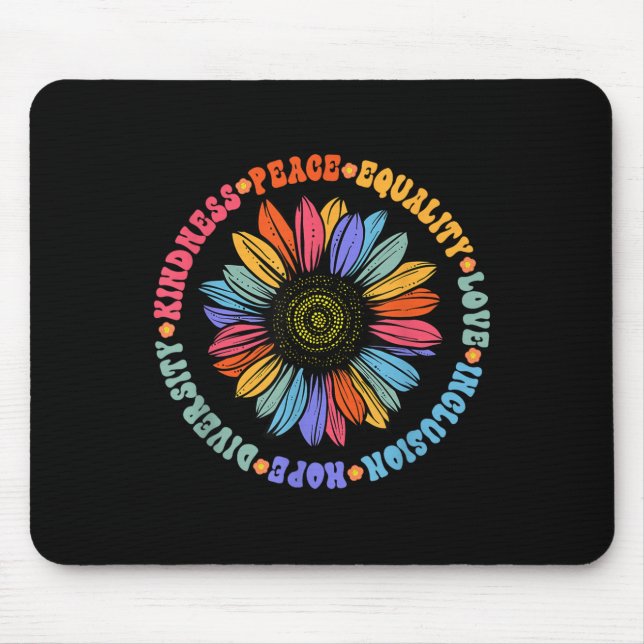 World Peace Suprter Sunflower Floral Outfit Kindne Mousepad (Vorne)