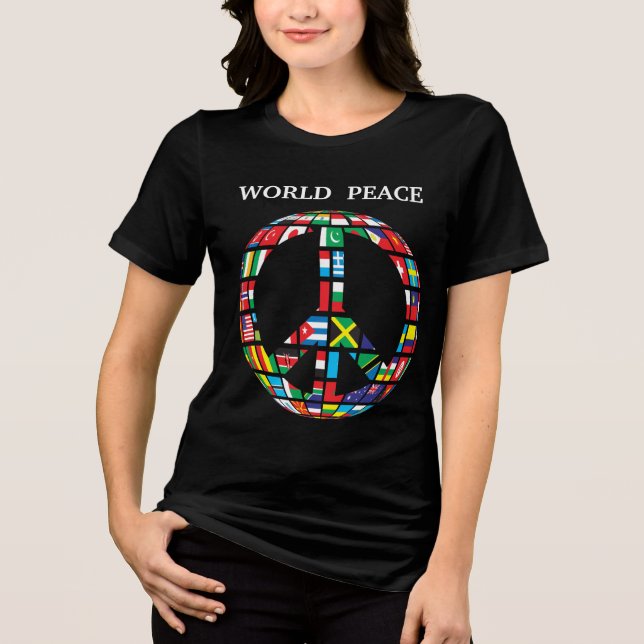 world peace T-shirt Tri-Blend Shirt (Vorderseite)