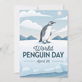World Penguin Day Winter Nature Illustration Karte