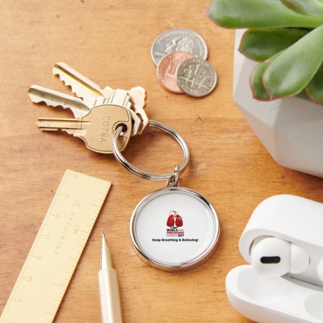 World Pneumonia Day - Keep Breathing  Schlüsselanhänger (Schreibtisch)
