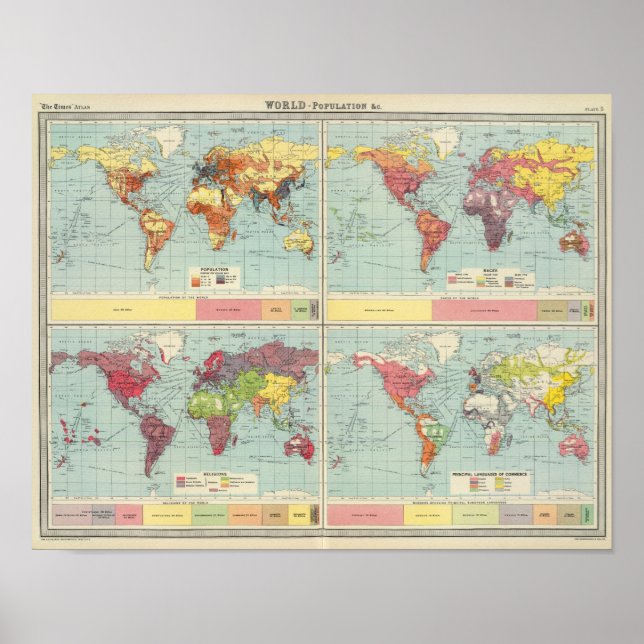 World population Map Poster (Vorne)