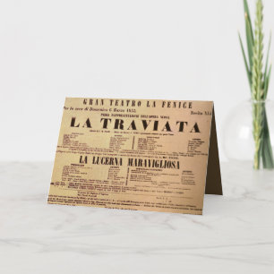 World Premiere Poster La Traviata (1853) Karte