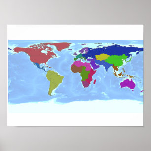 World Regions Map Poster