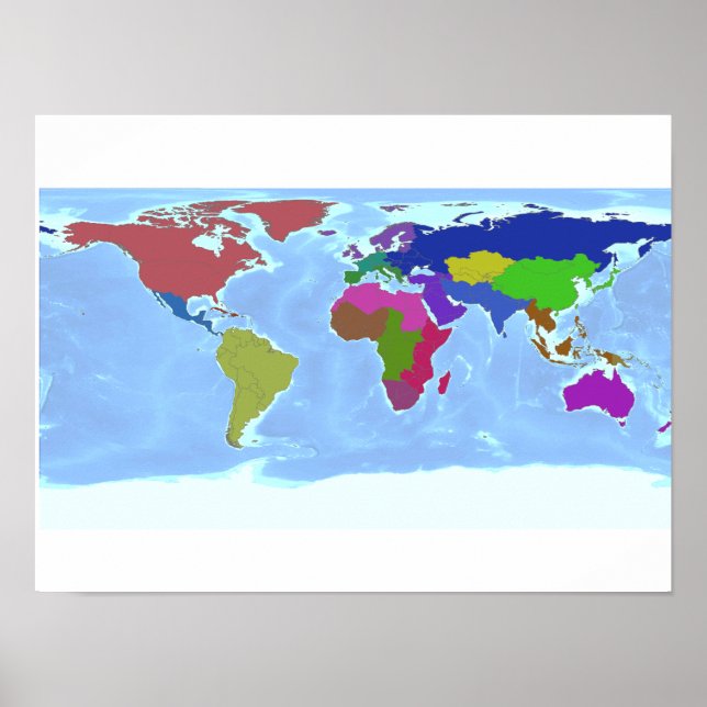 World Regions Map Poster (Vorne)