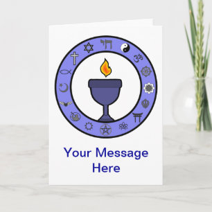 World Religions Chalice UU Note Card Customizable Karte