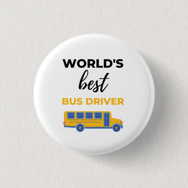 World’s Best Bus Driver bl Button (Vorderseite)
