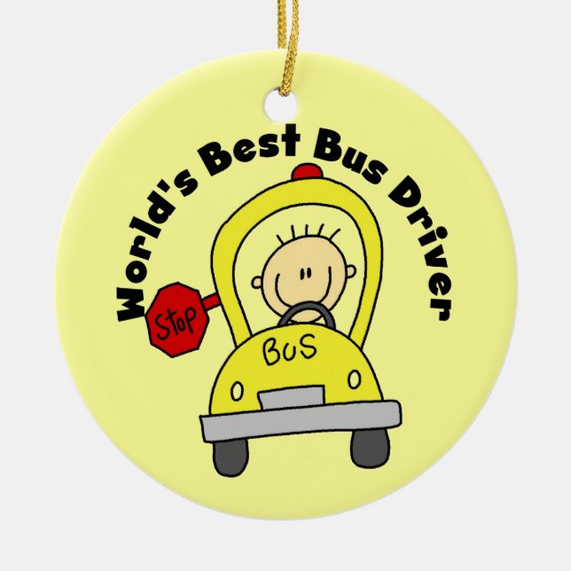 World’s Best Bus Driver Keramik Ornament (Vorne)
