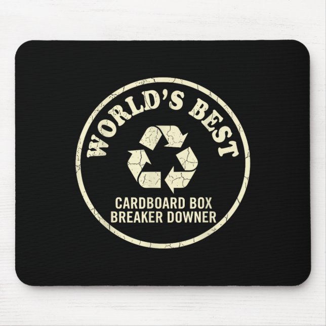 World’s Cardboard Box Breaker Funny Recycling Hero Mousepad (Vorne)