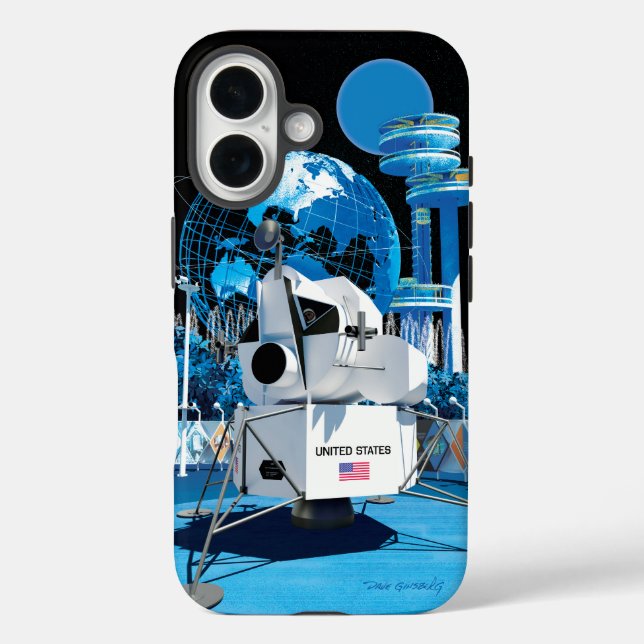 World’s Fair Lunar Module (Night): iPhone 16 Case (Rückseite)