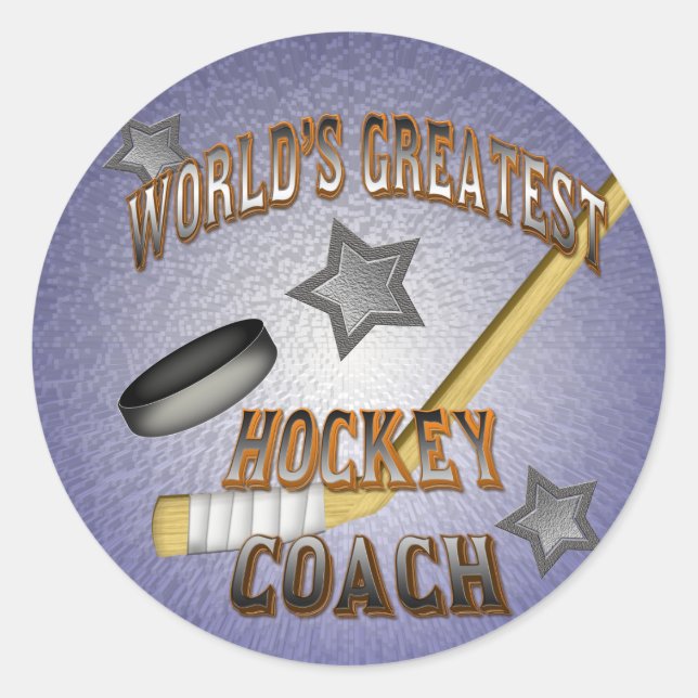 World’s Greatest Hockey Coach Runder Aufkleber (Vorderseite)