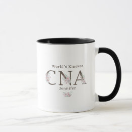World’s Kindest CNA Floral Christmas Tasse