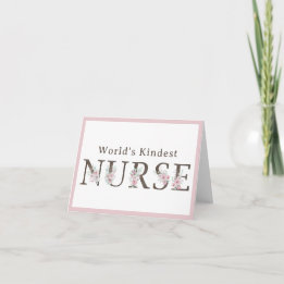 World’s Kindest Nurse Floral Christmas Dankeskarte
