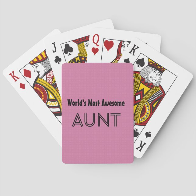 World’s Most Awesome AUNT Pink Squares Pattern Spielkarten (Rückseite)