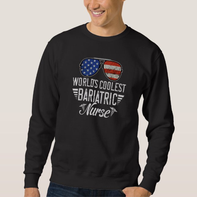 World´s Okayest Bariatric Nurse American Flag Patr Sweatshirt (Vorderseite)