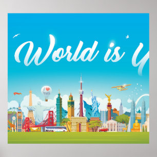 World Sehenswürdigkeiten: Reisen Vintages Set Poster