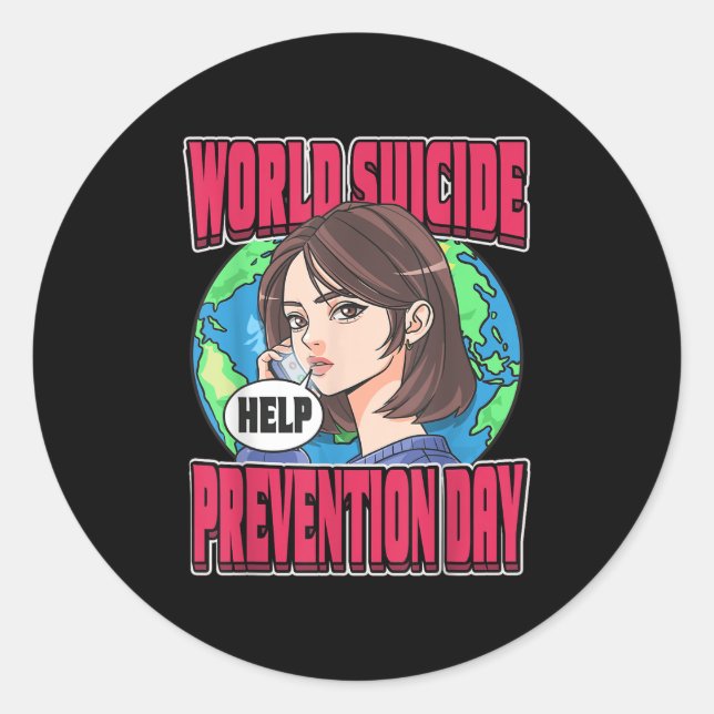 World Suicide Prevention Day Awareness September 1 Runder Aufkleber (Vorderseite)