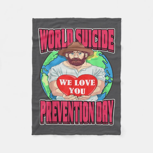 World Suicide Prevention Day Motivational Dad Sept Fleecedecke (Vorderseite)