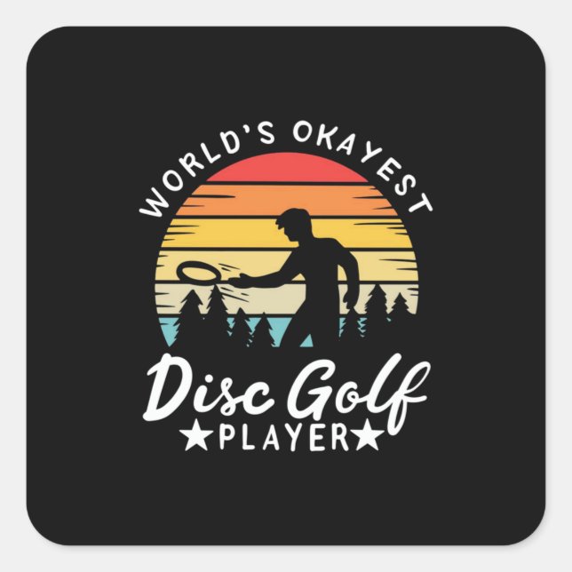 World Token Golf Player Quadratischer Aufkleber (Vorderseite)