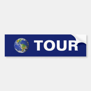 World Tour on Blue Autoaufkleber