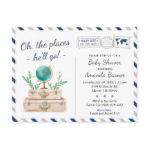 World Travel Adventure Baby Boy Dusche