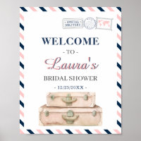 World Travel Airline Brautparty Navy Willkommen