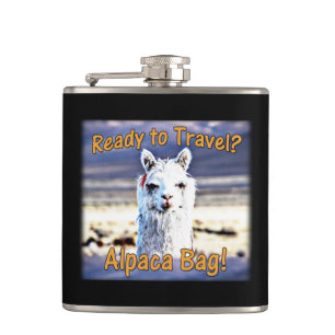 World Travel Lover - Funny Alpaca Bag Flachmann