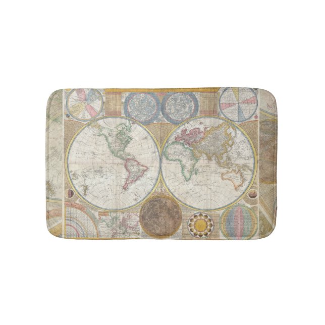 World Travel Map Antique Vintag Badematte (Vorderseite)