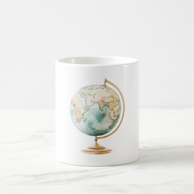 World Travel Places Globe Kaffeetasse (Mittel)